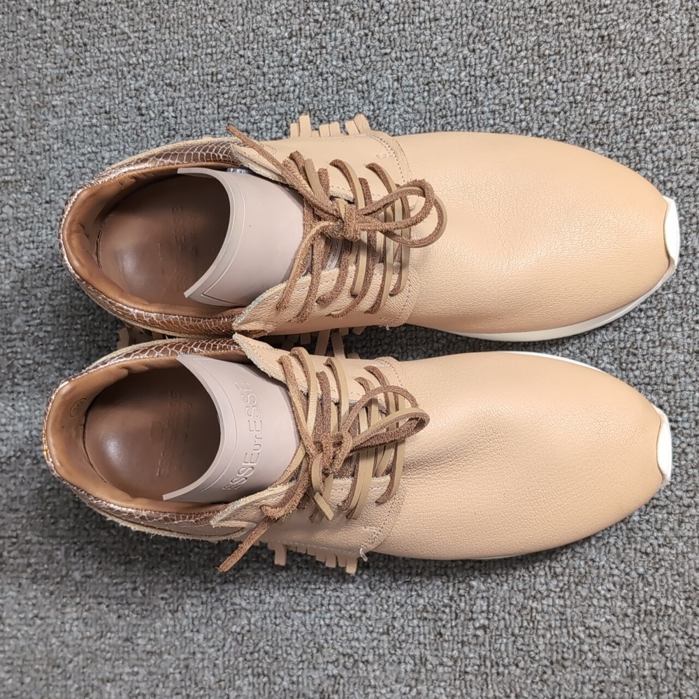 Esseutesse Leather Fringe Sneaker - Sand Tan Size 39 EU - 8.5 US - Picture 4 of 16